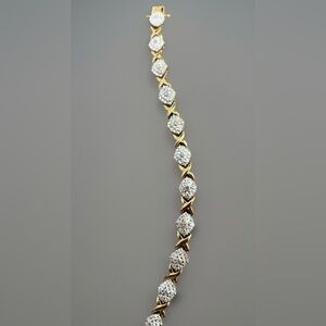 Sterling Silver Bracelet Yellow Gold OTC Thailand 9.25 Women’s Gift CZ